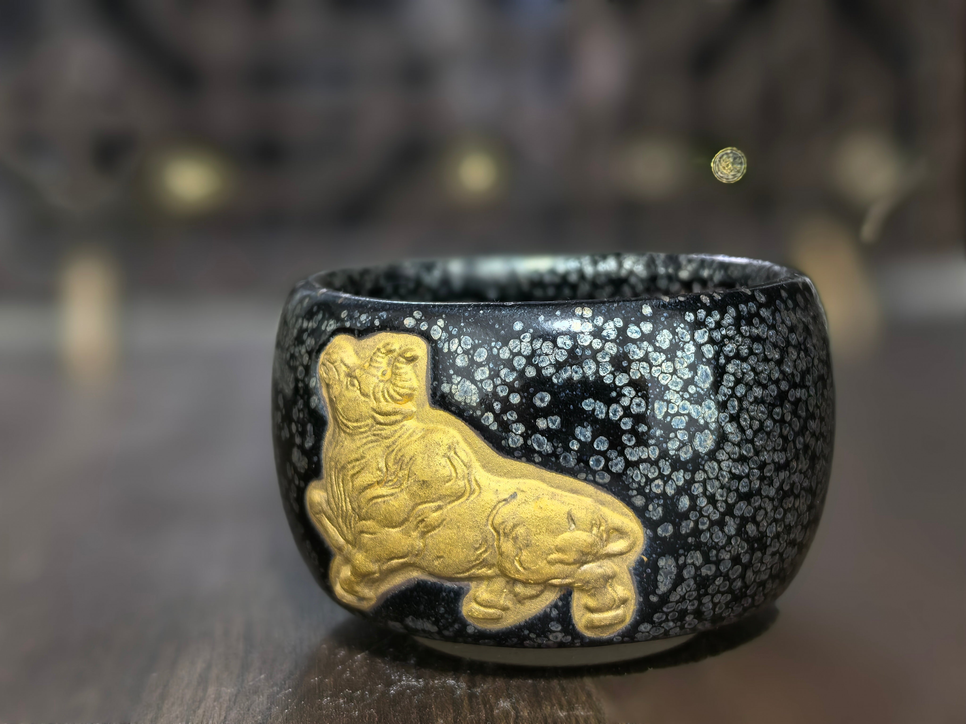 Golden Ox Jian Ware Tea Bowl – Exquisite Sculpted Artistry