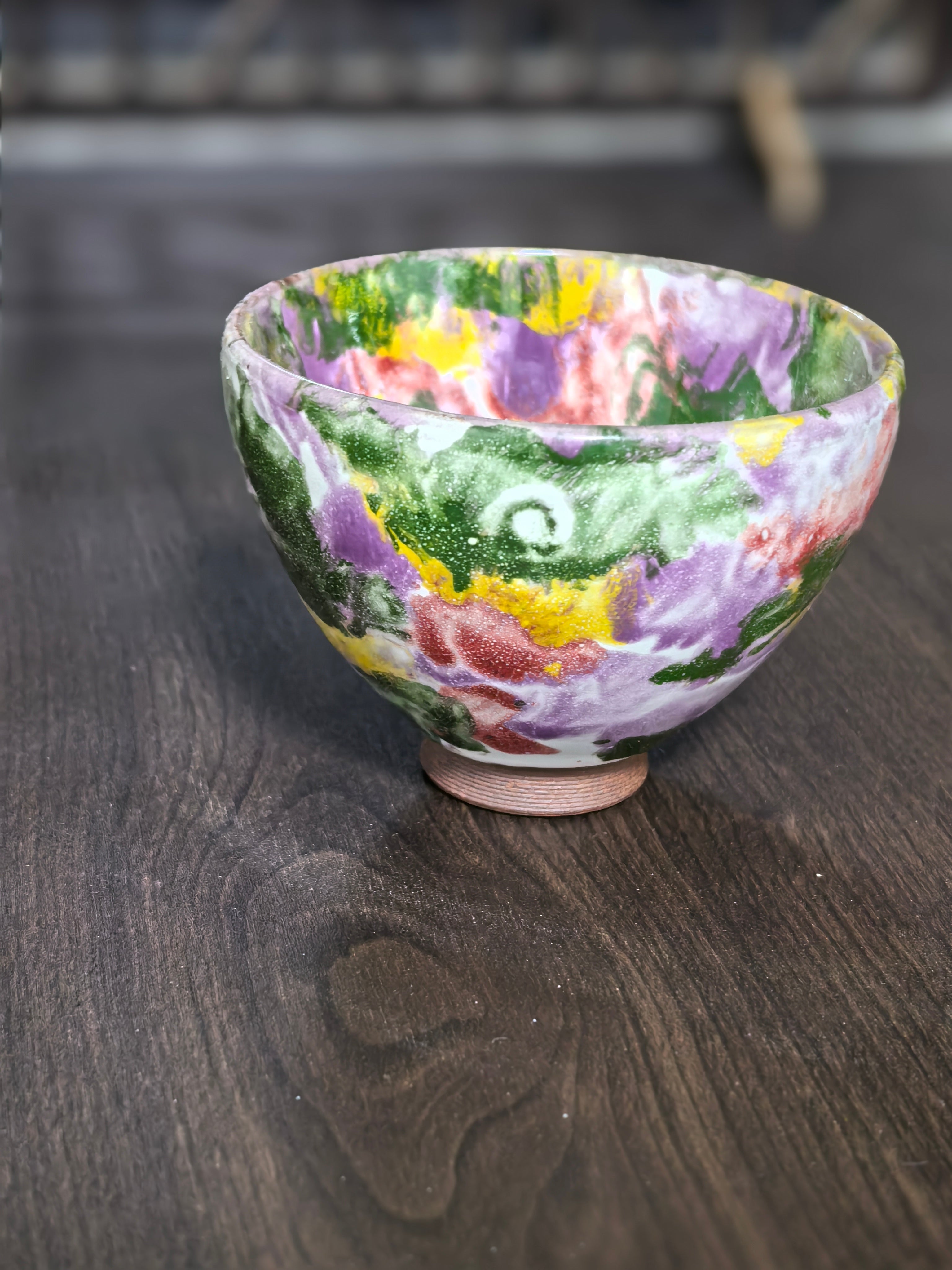 Enchanted Garden Jian Ware Tea Bowl – Lustrous Color Symphony